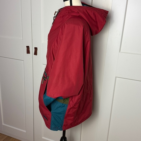 Vintage 90s LL Bean Anorak Aztec Pattern Pullover Parka Southwestern Medium - Picture 5 of 13